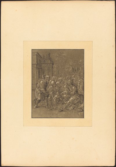 Návštěva svaté Alžběty ve Svaté rodině od Maria Catharina Prestel after Hans Brosamer