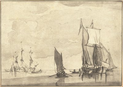 Přímořská krajina od Maria Catharina Prestel after Willem van de Velde the Younger