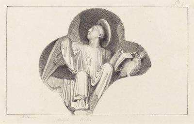 Anděl z katedrály ve Wellsu od Maria Denman after John Flaxman