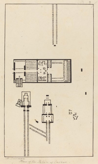 Plán paláce Carnac od Maria Denman after John Flaxman