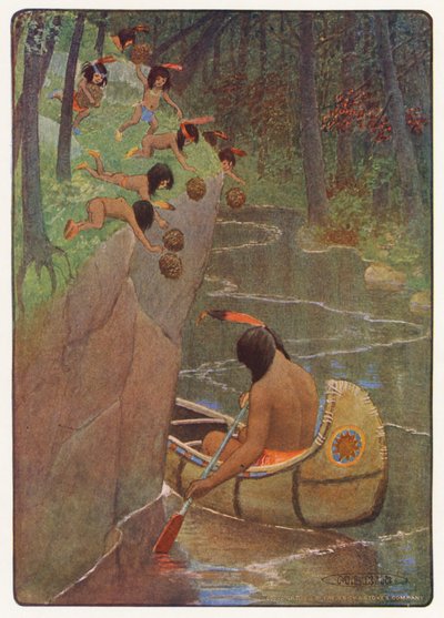 Ilustrace k Longfellowově knize Hiawatha (barevná litografie) od Maria Louise Kirk