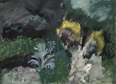 Krajina s keři. Alej Marcela Prousta, 2019 (olej na papíře) od Maria Magenta