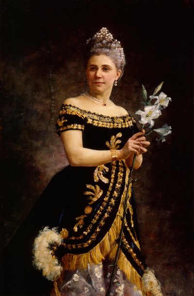 Portrét operní pěvkyně Idy Basilier-Magelssen 1846-1928 jako Philine v opeře..., 1887. od Maria Wiik