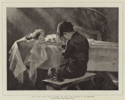 Jdi, musíš si hrát sám, můj chlapče, tvoje sestra je v nebi od Marianne Stokes