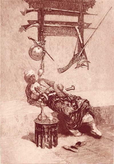 Moor of Tanger (rytina) od Mariano (after) Fortuny