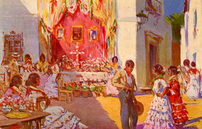Pouliční oltář pro festival la Cruz de Mayo. Sevilla, Španělsko (ilustrační foto) od Mariano Bertuchi