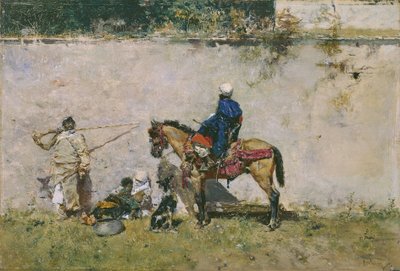 Orientalismus: marocká rodina u vody (The Maroccans) - obraz Mariana Fortunyho (1838-1874) od Mariano Fortuny y Marsal