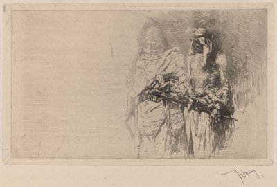 Croquis (dvě arabské figury) od Marià Fortuny