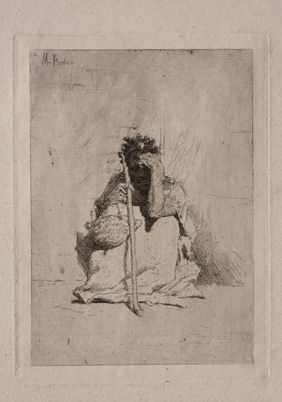 Sedící žebrák. od Mariano José María Bernardo Fortuny y Carbó