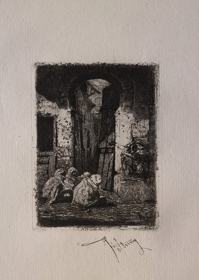 Tanger, Sedící Arabové. od Mariano Fortuny y Carbó