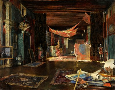 Malířský ateliér v Palazzo Pesaro Orfei. od Mariano Fortuny y Madrazo