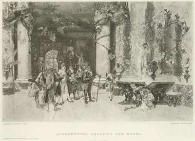 Akademici vybírající model (hlubotisk) od Mariano José María Bernardo Fortuny y Carbó