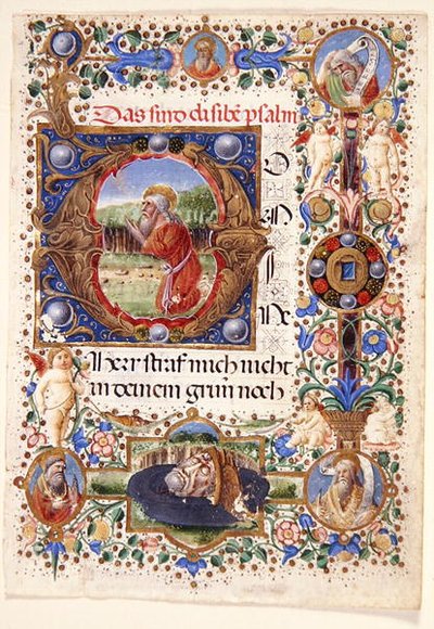 Paní 11-2001: Jediný list z florentské knihy hodin, konec 15. století (vellum) od Mariano de Buono di Jacopo