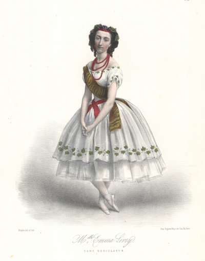 Francouzská baletka Emma Livry v baletu Feliciena Davida Herculanum v pařížské opeře od Marie Alexandre (after) Alophe