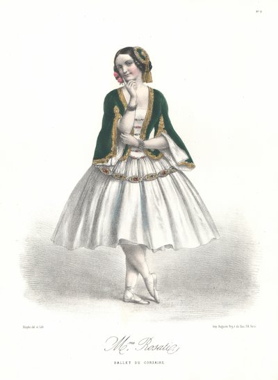 Italská baletka Carolina Rosati v baletu Adolpha Adama Le Corsaire v pařížské opeře od Marie Alexandre (after) Alophe