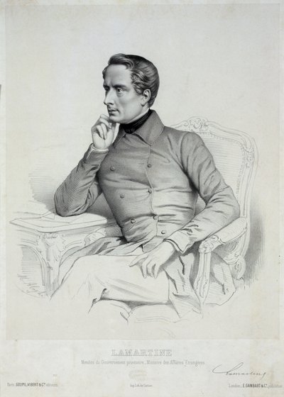 Portrét Alphonse de Lamartine 1790-1869. od Marie Alexandre Menut Alophe