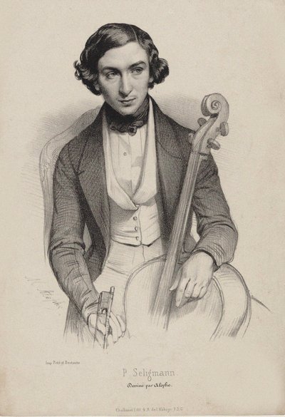 Portrét violoncellisty a skladatele Hippolyta Prospera Seligmanna 1817-1882, 1840. od Marie Alexandre Menut Alophe