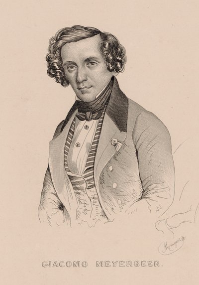 Portrét skladatele Giacoma Meyerbeera 1791-1864, 1836. od Marie Alexandre Menut Alophe