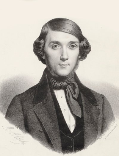 Portrét pianisty a skladatele Jean-Henri Ravina 1818-1906, cca 1845. od Marie Alexandre Menut Alophe