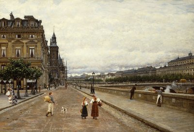 Brzy ráno podél Seiny, od Marie Francois Firmin Girard