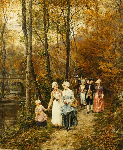 Odpolední procházka, 1879 od Marie Francois Firmin Girard