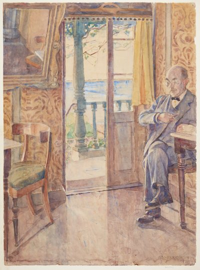 Malíř Tom Petersen, sedící na verandě od Marie Henriques