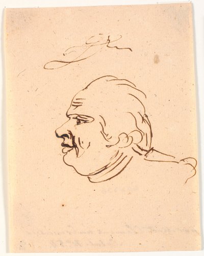 Mužský portrét. Profil vlevo. Karikatura od Marie Jeanne Clemens
