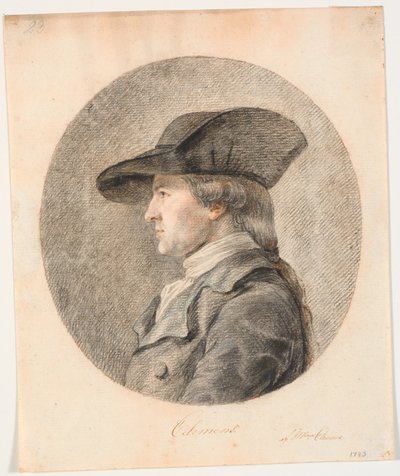 Portrét J.F. Clemens. Profil vlevo od Marie Jeanne Clemens