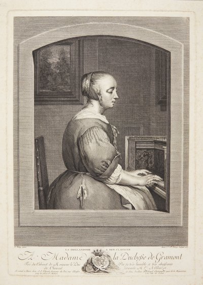 Holanďanka hraje na cembalo při pohledu z okna od Marie Louise Adélaïde Boizot