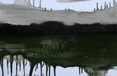 Neviditelná krajina, 2023 (olej a uhel na papíře) od Marina Falco