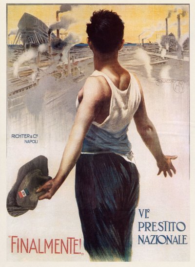 Finalmente! (konečně) ilustrace o národní půjčce od Mario Borgoni