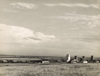 Obilné elevátory na Středozápadě, "chlebové pánvi USA" / Great Plains, Carter, Montana od Marion Post Wolcott