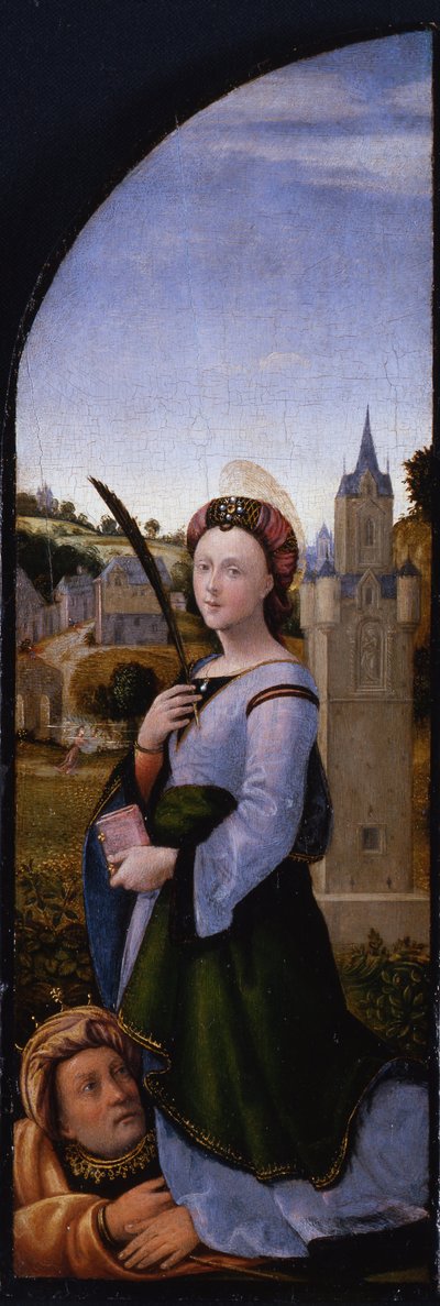 Triptych: Svatá Barbora a její otec Dioskuros, 1500 od Mariotto Albertinelli