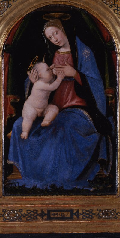 Triptych, centrální panel: Enthroned Maria lactans, 1500 od Mariotto Albertinelli