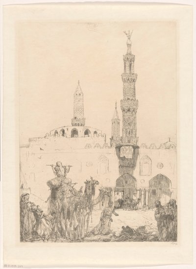 Mešita Al-Azhar v Káhiře od Marius Bauer (signed by artist)