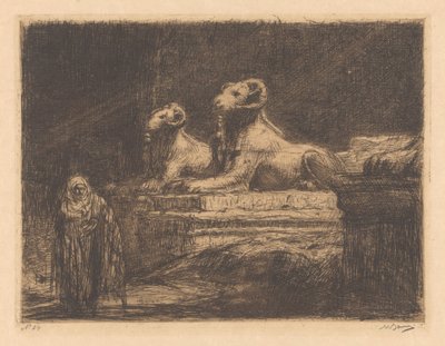 Egyptské chrámové stráže od Marius Bauer (signed by artist)