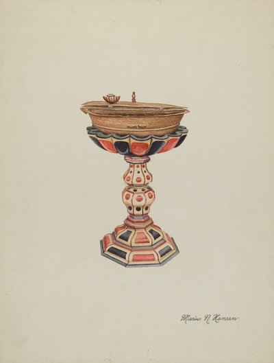 Křtitelnice a stojan, c. 1939. od Marius Hansen