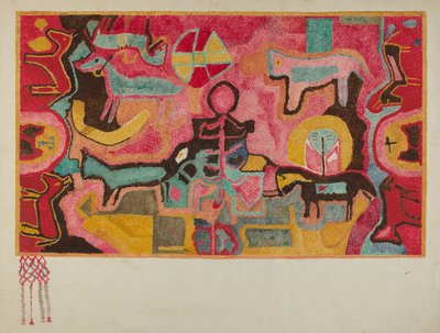 Hákovaný koberec, c. 1937. od Marjery Parish