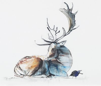 Buck and Bird, 2006 (uhel a kontura na papíře) od Mark Adlington