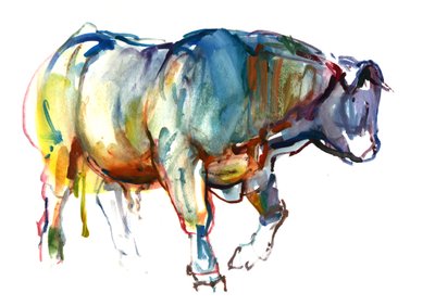 Gravitas, 2010, (akvarel a kvaš na papíře) od Mark Adlington