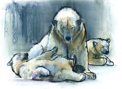 Strážce, 2016, (kontura a pastel na papíře) od Mark Adlington