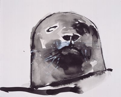 Tuleň říční, West Cove (inkoust a kvaš na papíře) od Mark Adlington