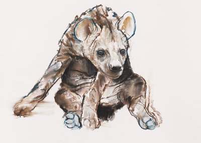 Hyaena Pup (hlavou dolů), 2019 od Mark Adlington