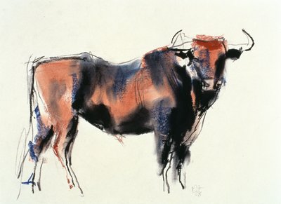 Red Bull, 1998 (grafit, conte a dřevěné uhlí na papíře) od Mark Adlington