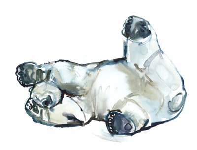Sněhový potěr (Lední medvěd), 2013 (akvarel a kvaš na papíře) od Mark Adlington