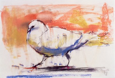 Walking Dove, Trasierra, 1998 (conte a dřevěné uhlí na papíře) od Mark Adlington
