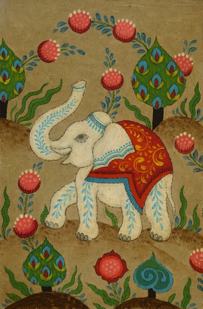Slon Puja, 2024 (akryl a tuš na kartonu) od Mark Briscoe