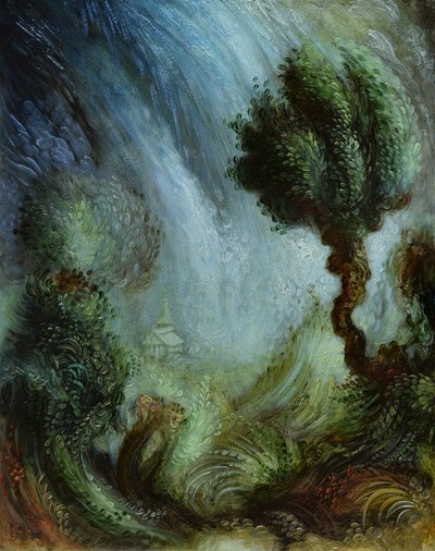 Klidný zmatek, 2022 (olej na desce) od Mark Briscoe