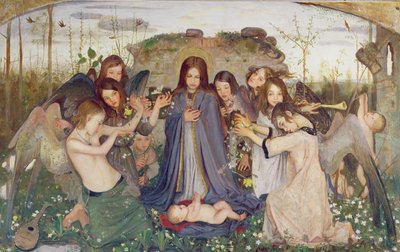 Madona s dítětem a anděly, asi 1925 (deska) od Mark Lancelot Symons