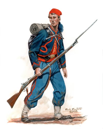 10th New York Infantry National Zouaves 4th Uniform 1862, 2025 (akvarel a kvaš na bristolu) od Mark Maritato